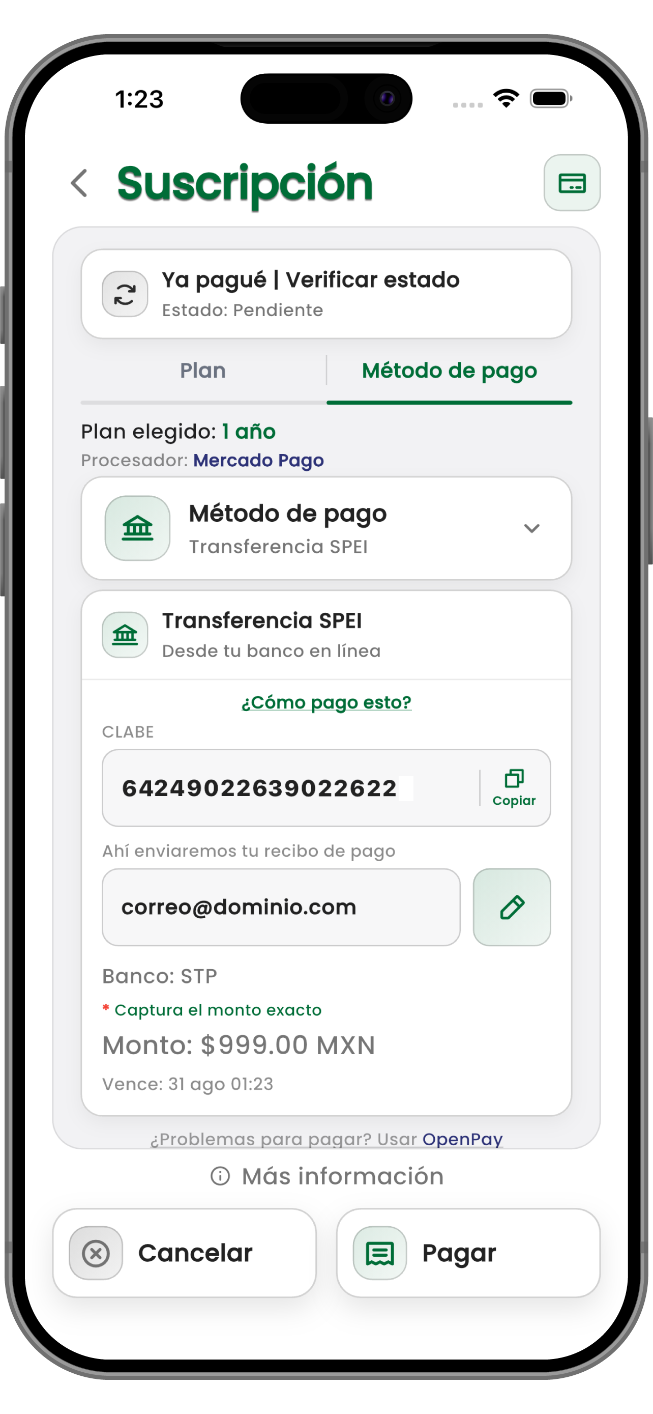 Mockup de la app Findo